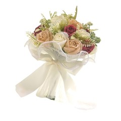 Elegant Wedding Bouquet for Bride and Bridesmaid Artificial White Orange Champag