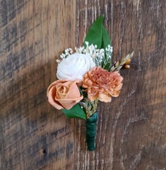 Fall Bridal Bouquet Cascade Sola Wood Burnt Orange Pink Burgundy Wedding Flowers