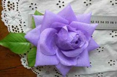 LAVENDER 14cm Across with Leaves & Stem TROPICAL BRIGHT Selection Fabric ROSE HU