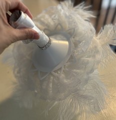 Custom Made White Feather Rhinestone Bridal Bouquet