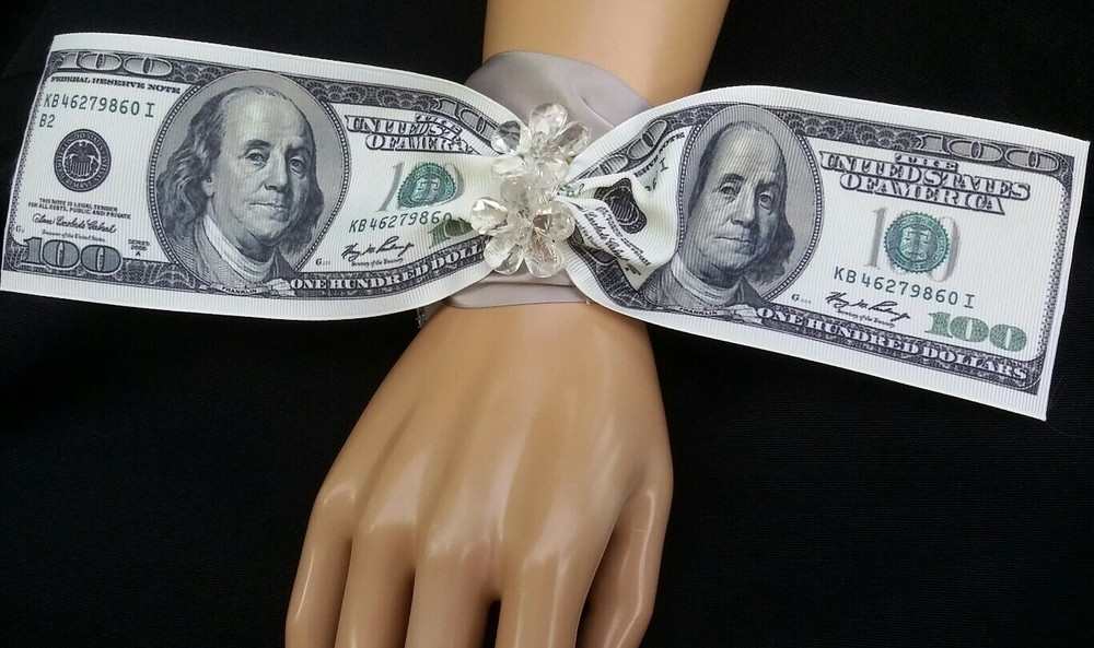 Dollar Bills Wedding Wrist Corsage,Prom, Homecoming, Military Ball, Boda,Quince