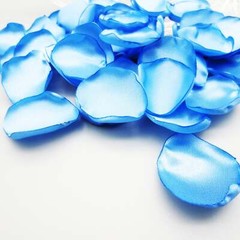 Light Blue Satin Flower Petals For Wedding Decor