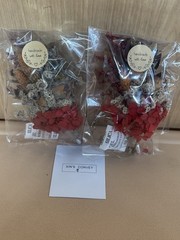 Xin’s Convey Dried Flower Boutonniere Set Burgundy Rustic Wedding Decor 2pc