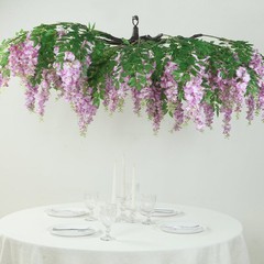 55″ LAVENDER Silk Wisteria Vine Hanging Artificial FLOWER Chandelier Party