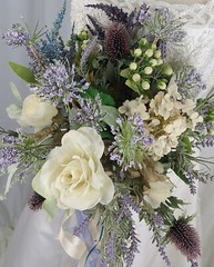 Lavender and Rose Garden Faux Silk Wedding Bouquet