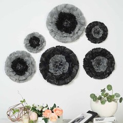 12 pack 7″ 9″ 11″ Charcoal Grey Tissue Paper Carnation Flowers Home Backdrop