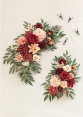 Floral Silk Flower Swags, Wedding Arch Decoration Pk of 2, Centerpieces