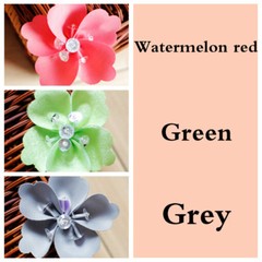 10 X 3D Artificial Flower Applique Satin Ribbon Bead Floral Petals Dress Decor