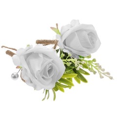 2 Pcs Groom Groomsmen Boutonniere Wedding Flower Artificial Boutonnieres