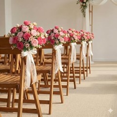 Artificial Peony Silk Flower Bouquet, Small Fake Pink Flowers Spring Mixed Pink