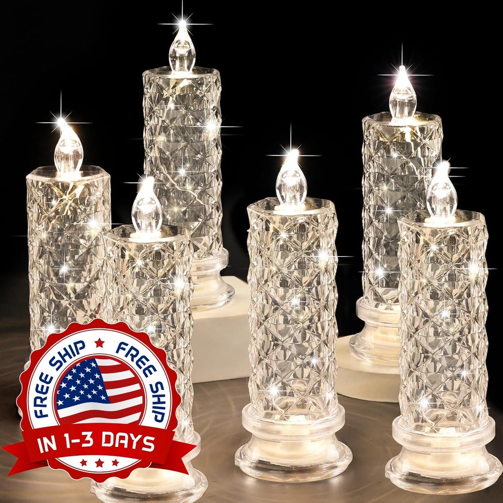 Velas LED Sin Llama, Para Bodas Y Decoración, 6 Velas Románticas LED A Pilas NEW