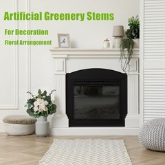 100pcs Artificial Eucalyptus Leaves Stems, 5 Kinds Mixed Fakeery 100 Pcs Green