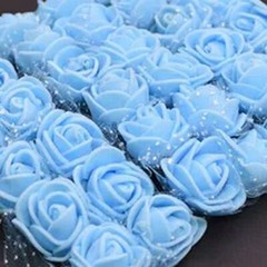 144pcs 2cm Mini Artificial Rose Flower Heads W/ Tulle Scrapbooking DIY Decor NEW