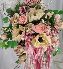 Rose and Ribbons Faux Floral Wedding Bouquet