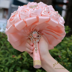 Light Salmon Handmade Bridal Bouquet for Weddings & Quinceaneras – 8.7