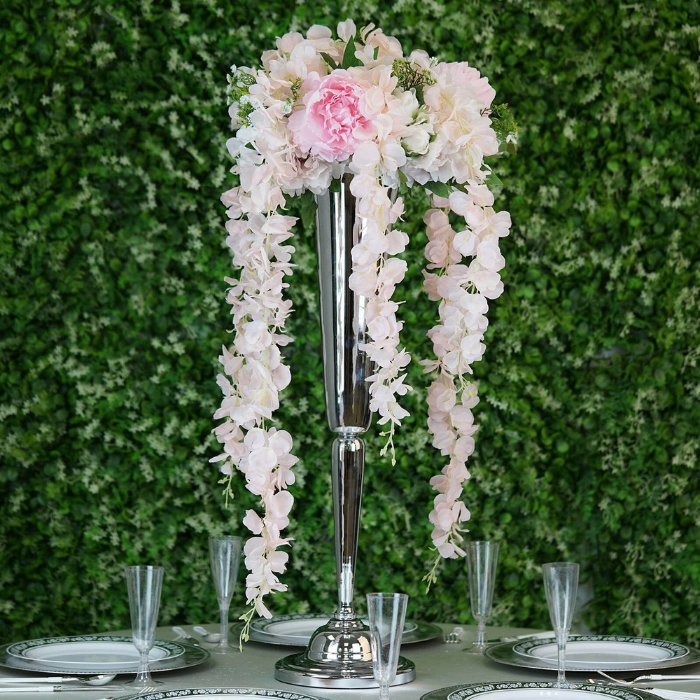42″ tall Hanging Artificial Wisteria Flowers Vine Garland Plant Wedding Party