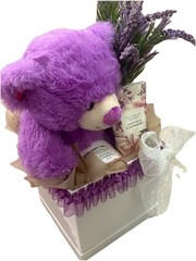 Victoria Secret Jasmine & Elderberry Floral Gift Basket/Purple Bear