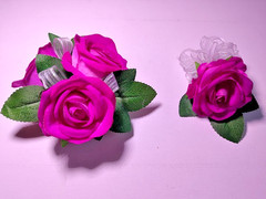 Hand Made wrist Corsage and boutonniere Set