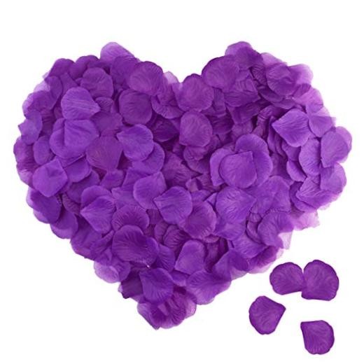 obmwang 2000 PCS Artificial Silk Rose Petals for Wedding Party Favors Purple