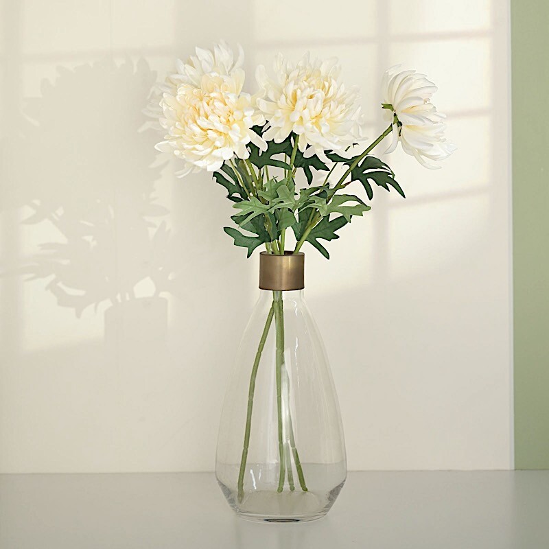 IVORY 3 Stems 27″ Silk Artificial Chrysanthemum FLOWERS Party Decorations