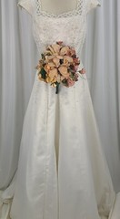 Peaches and Pinks Silk Bridal Bouquet
