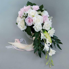 Wedding Bride Bouquet Hand Tied Flower Decor Holiday Supply Realistic Bouquet