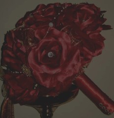 Bouquet Crystal Pearl Silk Roses Bridal Wedding Bouquet Artificial Fake Flowers