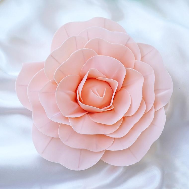 4 pcs 12″ Blush Artificial Large Roses Flowers Wall Backdrop Party Wedding