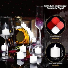 6000 Pcs Artificial Rose Petals with 72 Pcs White with Red Series Petal