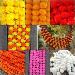 40 PC Indian Marigold Plastic MultiFlower Event Party Wedding Decoration Garland