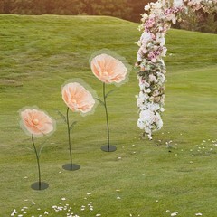 Fake Flowers 3pcs Champagne Wedding Centerpiece Aisle Decor Artificial With Base