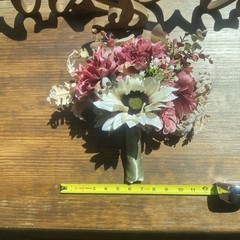 Bridal Wedding Bouquet Hand made Budget Friendly Faux Flowers White Pink Green
