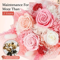 Preserved Flowers Bouquet 4 Roses – Pink & for Delivery,