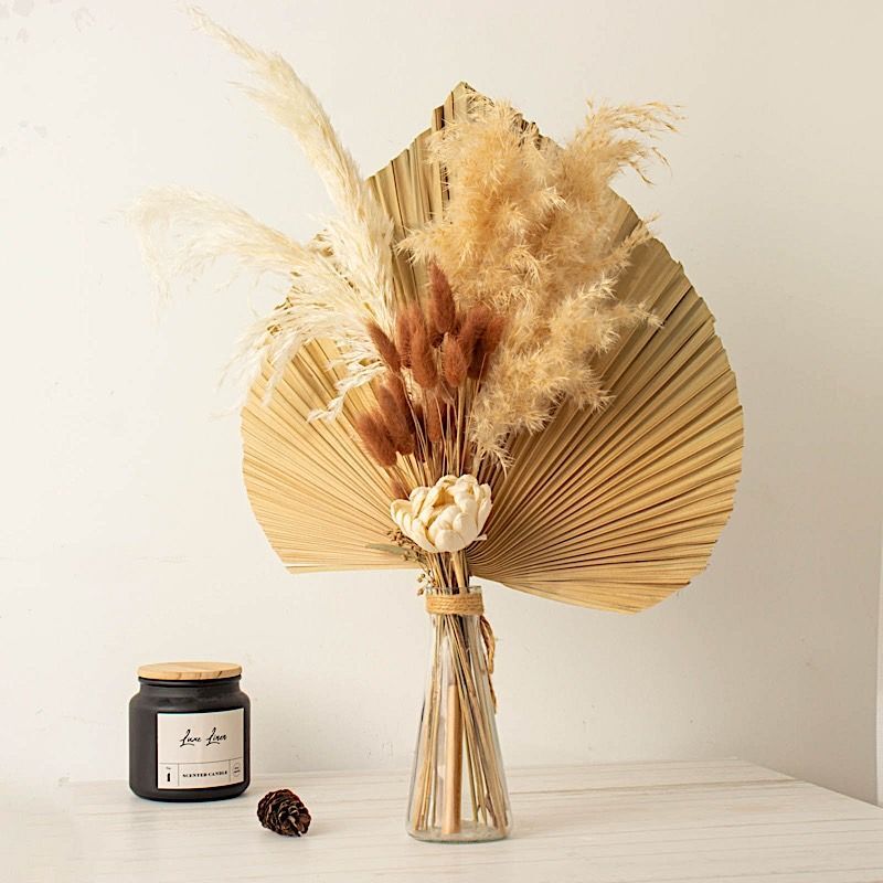 BROWN 50 Stems 15″ Rabbit Tail Dried Natural Pampas Grass SPRAYS Party Events