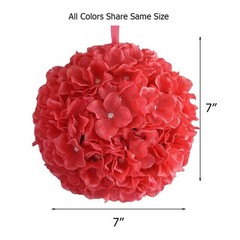4 White Hydrangea 7″ wide Kissing Balls Wedding Party Bouquets Centerpieces