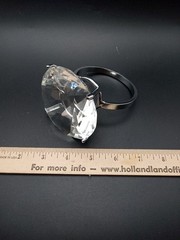 Huge Diamond Ring Paperweight Marriage Proposal Announcement Desk Crystal Gag