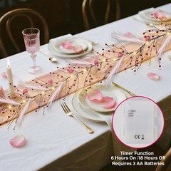 DR.DUDU Valentines Garland, 6 FT Lighted Garlands for Mantle with Red Pink