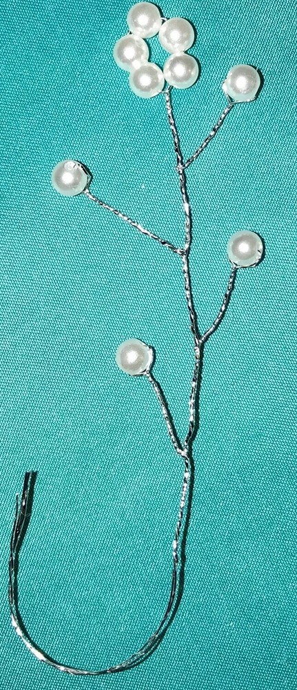 New Pearls Silver Wire Sprays Diamanté 9 Stone Bouquet Accents 10 Ct WEDDINGS