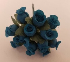 Lot 144 pcs Teal Artificial Rosebuds Roses Flowers 16mm 5/8″ 5/8 Inch on Stem