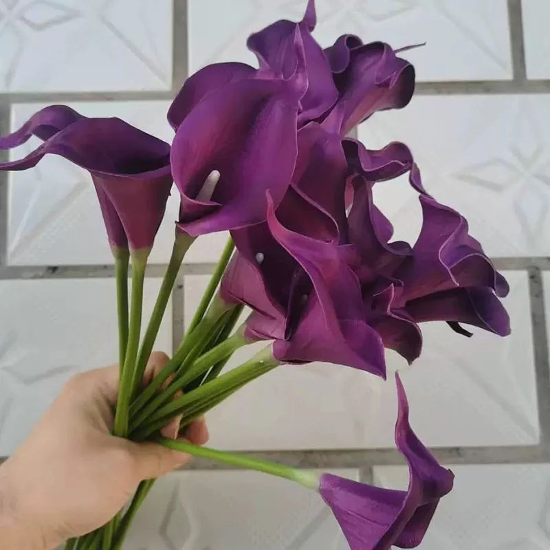 6PCS Real Touch Calla Lily Bouquet Artificial Flowers, Wedding Bridal Home Decor