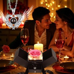 Gifts for Women Preserved Real Roses with I Love You Necklace Fresh Forever F.