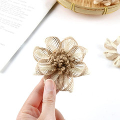 9PCS Handmade Burlap Flowers Rustic Jute Twine Rose for DIY Handmade Wedding Par