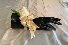 Real touch tulip wrist corsage…custom made