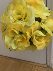 4 Counts Of 6″ Yellow Flower Kissing Ball Wedding Rose Party Pomander.