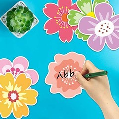 54 Pcs Flower Cutouts Summer Flowers Bulletin Board Decorations Spring Cut