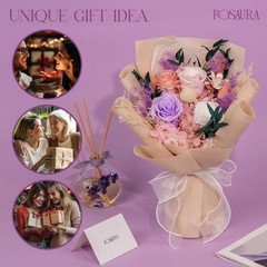 Gift for Mom Preserved Flowers Bouquets Delivery Forever Pink Flower Arrangement