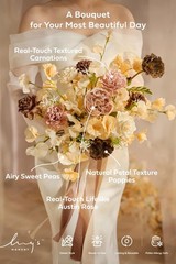Ling’s Moment Earth Brown and Butter Free-Form Bridal Bouquet 13 in