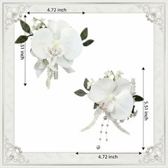 White Floral Boutonniere and Wrist Corsage Kit – Perfect for Formal Events