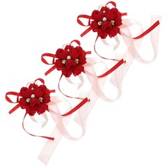 3 Pcs Rustic Wedding Wristlet Flower Bands Cloth Wristband Party Decoration