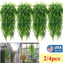 4Pcs Artificial Hanging Fern Plants FakeTrailing Foliage Flower Leaf Home Decor